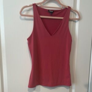 Express Pink Sleeveless Fitted Tank Top